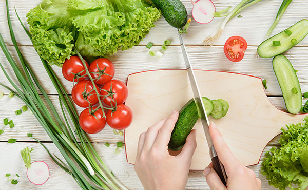 Verduras en las ensaladas