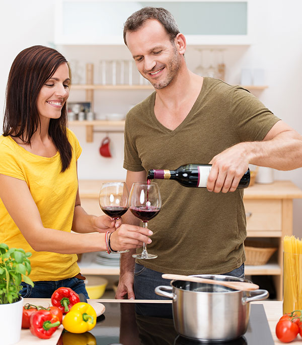 Vino en la cocina