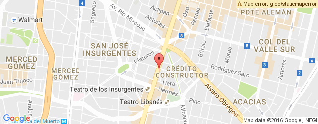 Mapa de ubicación de TAQUERÍA LA NEGRA, INSURGENTES