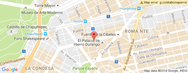 Mapa de ubicación de TAQUERÍA LA NEGRA, ROMA