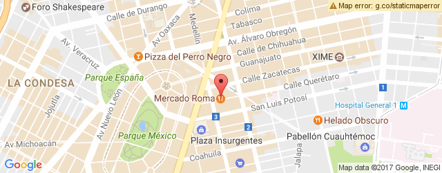 Mapa de ubicación de BARBACOA DE SANTIAGO, MERCADO ROMA