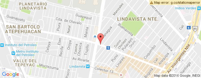 Mapa de ubicación de SANBORNS, LINDAVISTA