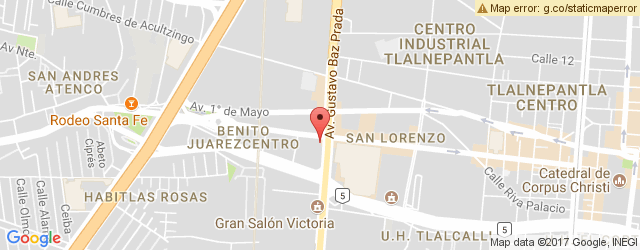 Mapa de ubicación de VIPS, TLALNEPANTLA