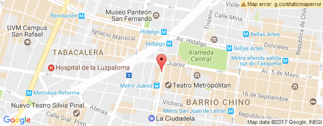 Mapa de ubicación de SANBORNS CAFÉ, BALDERAS