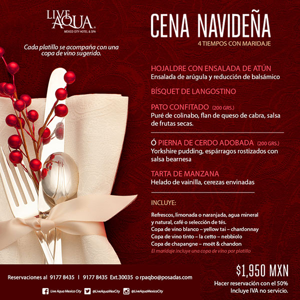 Cena de Navidad 2015 en Live Aqua