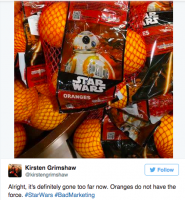 El colmo del marketing: frutas de Star Wars